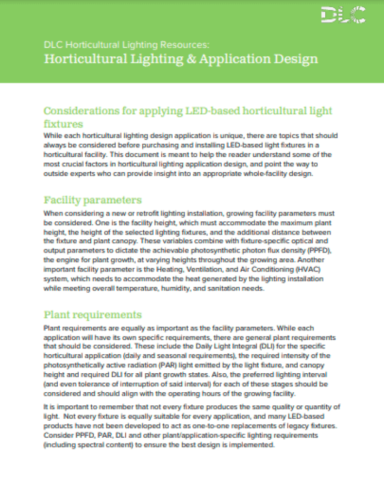 Horticultural Lighting and Application Design - DesignLights